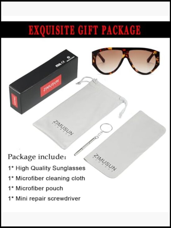 Oversized Aviator Sunglasses Composite Frame UV Protection